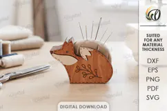 Fox Sewing Pincushion Laser Cut. Needle Holder Stand SVG Product Image 1