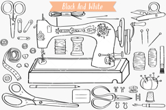 Sewing Doodles | Vintage Singer Machine, Scissors, Buttons Product Image 6