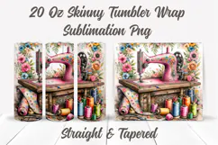Sewing Tumbler Wrap, Crafting Tumbler wrap, Craft Lover PNG Product Image 2