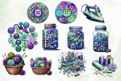 Sewing Watercolor Collection Sublimation Product Image 2