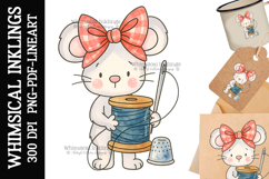Sewing Mouse Sublimation Clipart Product Image 1