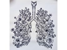 Lungs of the Forest | Artistic Floral Lungs Sketch Product Image 3