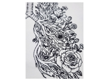 Lungs of the Forest | Artistic Floral Lungs Sketch Product Image 5
