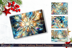 Winter Stained Glass Mandala Art | Cutting Boards Product Image 1