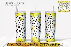 Sunflowers tumbler,Leopard Tumbler,20 oz skinny tumbler Product Image 1