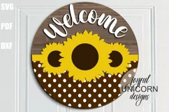 Sunflower Welcome Sign SVG | Sunflower Door Hanger SVG Product Image 2