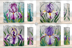 Spring Iris Tumbler Sublimation, 20 oz Tumbler Wrap Product Image 2