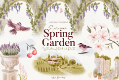 European Spring Garden Watercolor Product Image 1