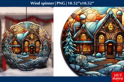 Winter house wind spinner Stained glass Winter wind spinner Product Image 1