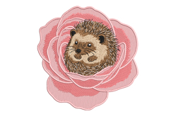 Blooming Rose Hedgehog Embroidery Design Product Image 1