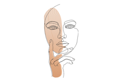Abstract Face Line Art Embroidery Designs For Machine Product Image 1