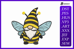 Honey Bee Gnome Machine Embroidery Designs Product Image 1
