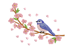 Cherry Blossom Bird Machine Embroidery Design Product Image 1