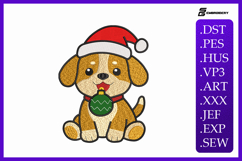 Cute Christmas Puppy Embroidery Designs For Machine Product Image 1