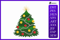 Classic Decorated Christmas Tree Embroidery Designs For Mach Product Image 1