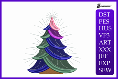 Modern Colorful Christmas Tree Embroidery Designs Product Image 1