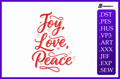 Joy Love Peace - Christmas Embroidery Designs Product Image 1