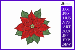 Christmas Poinsettia Embroidery Designs For Machine Product Image 1