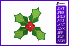 Christmas Holly Berry Embroidery Designs For Machine Product Image 1
