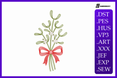 Ripple Christmas Mistletoe Embroidery Designs For Machine Product Image 1