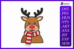 Baby Christmas Deer Embroidery Designs For Machine Product Image 1