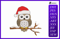 Cute Christmas Owl Embroidery Designs For Machine Product Image 1