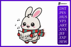 Cute Christmas Bunny Embroidery Designs For Machine Product Image 1