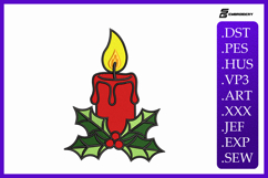 Vintage Christmas Candle Embroidery Designs For Machin Product Image 1