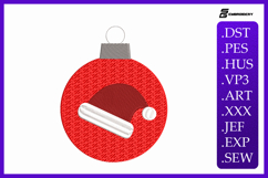 Santa Hat Christmas Ornament Embroidery Designs For Machine Product Image 1