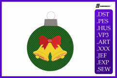 Christmas Bells Ornament Embroidery Designs For Machine Product Image 1