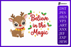 "Believe In The Magic" Christmas Deer Embroidery Designs Product Image 1