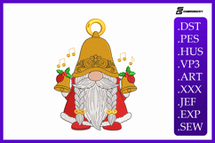 Christmas Bell Gnome Embroidery Designs For Machine Product Image 1