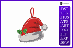 Santa Hat Christmas Ornament Embroidery Designs For Machine Product Image 1