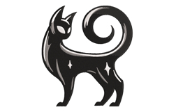 Magical Black Cat Machine Embroidery Design Product Image 1