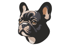 French Bulldog Face - Cute Pet Embroidery Design Product Image 1
