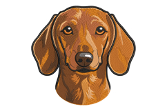 Dachshund Dog Face - Cute Pet Embroidery Designs Product Image 1