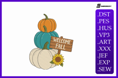 Welcome Fall Pumpkin Embroidery Designs For Machine Product Image 1