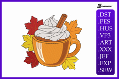 Cozy Autumn Latte Embroidery Designs For Machine Product Image 1