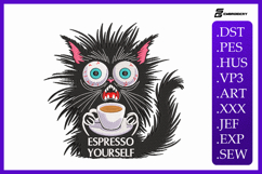 Espresso Yourself Cat Embroidery Designs For Machine Product Image 1