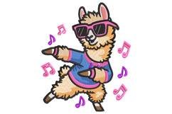 Dancing Llama Machine Embroidery Design Product Image 1