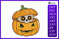 Skull Popping Out of Pumpkin Embroidery Designs For Machine Product Image 2