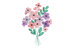 Pastel Flower Bunch Embroidery Designs For Machine Product Image 1