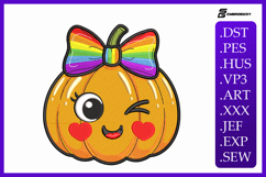 Rainbow Pumpkin Embroidery Designs For Machine Product Image 1