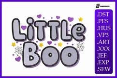 Little Boo Halloween Quote Embroidery Designs For Machine Product Image 1