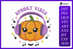 Spooky Vibes Pumpkin Embroidery Designs For Machine Product Image 1