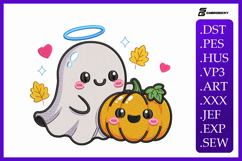 Cute Ghost and Pumpkin Embroidery Designs For Machine Product Image 1