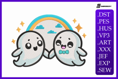 Cute Ghost Friends Embroidery Designs For Machine Product Image 1