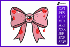 Bleeding Heart Bow Machine Embroidery Design Product Image 1