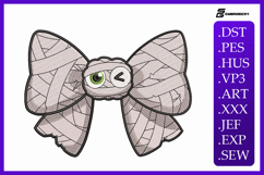 Halloween Mummy Bow Machine Embroidery Design Product Image 1