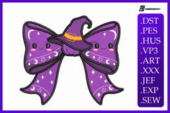 Halloween Witch Bow Machine Embroidery Design Product Image 1